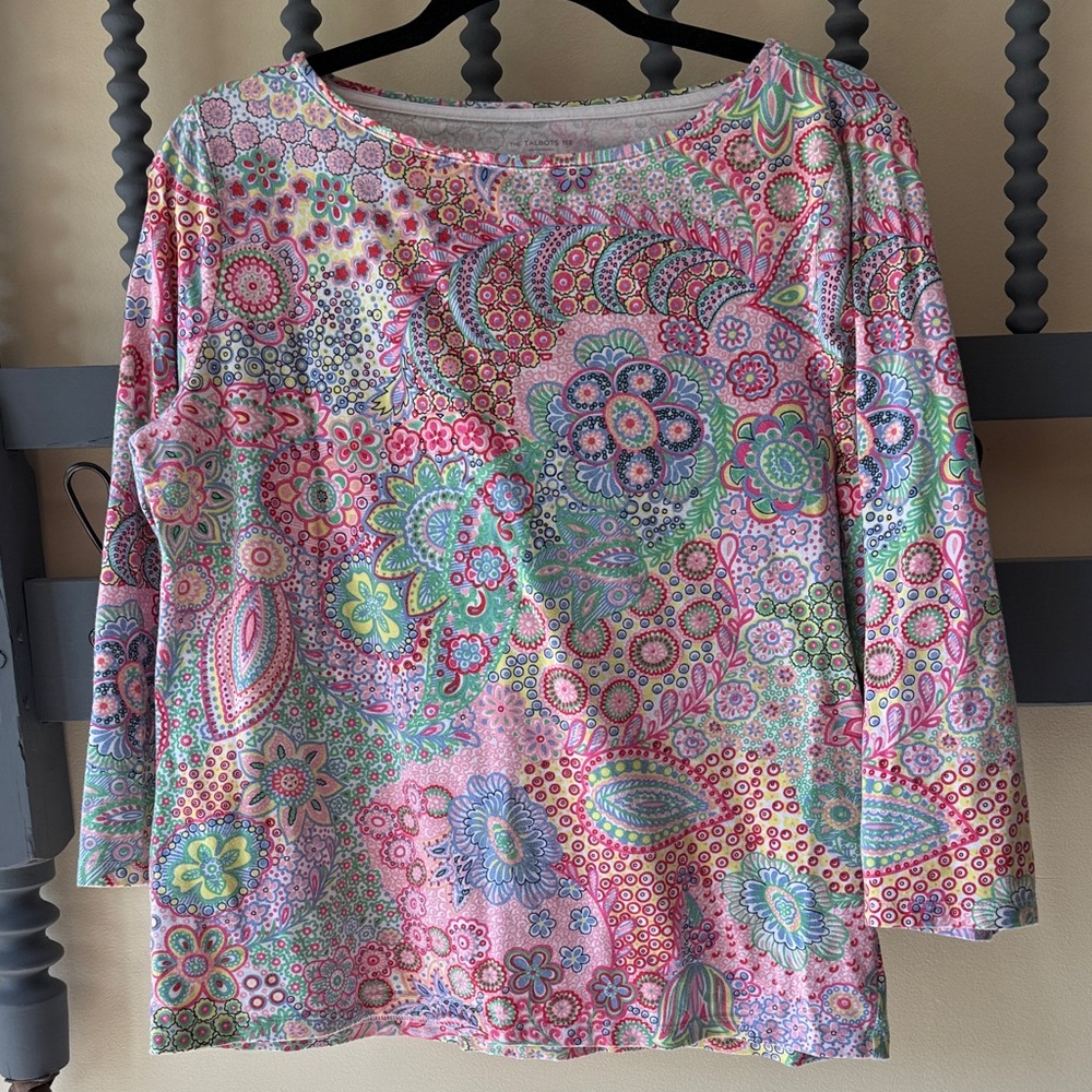 Talbots Colorful Paisley Print Blouse